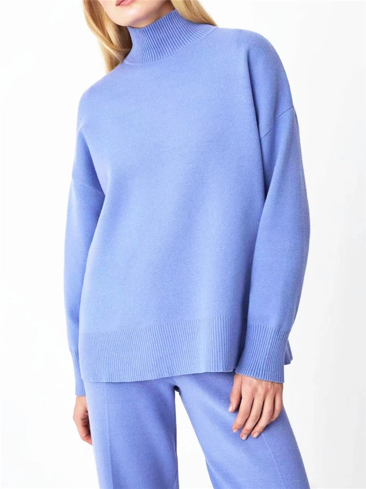 Knitted Co-Ord Set - Plain & Ribbed Knit