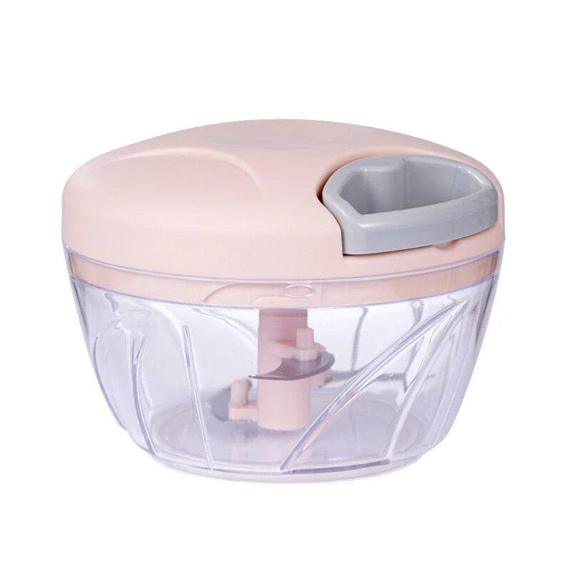 Manual Vegetable Chopper and Garlic Press – 500ml & 900ml Hand-Pull Food Cutter for Onion, Meat, Herbs, Fruit & More