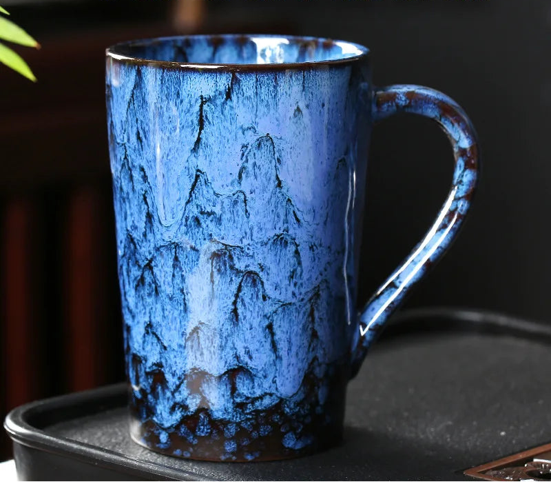 Marquina Style Coffee and Tea Mug – Textured Ceramic Cup 380ml Signature Drinkware