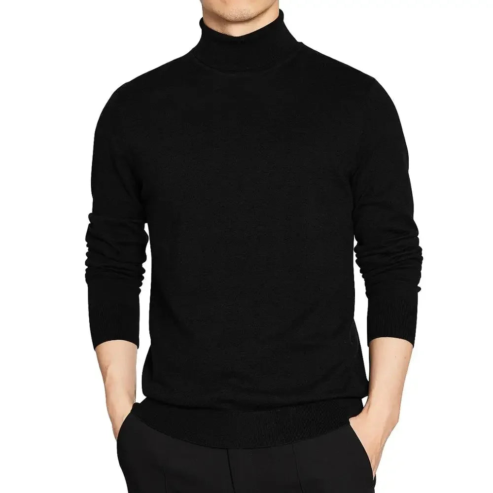 Men’s Roll Neck Jumper – Lightweight Knitted Pullover Sweater for Autumn and Winter Layering