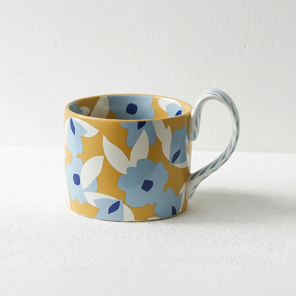Floral Ceramic Mug – Large Coffee, Tea & Breakfast Mug