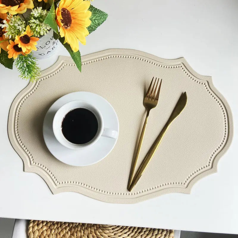 Luxury Faux Leather Table Mats – Set Of 1/4/6 Elegant Cutout Placemats for Dining Table Settings