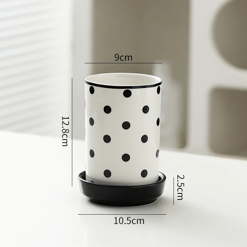 Elements Ceramic Utensil Holder – Kitchen Cutlery Caddy with Drain Base, Chopstick Holder, Countertop Storage Pot