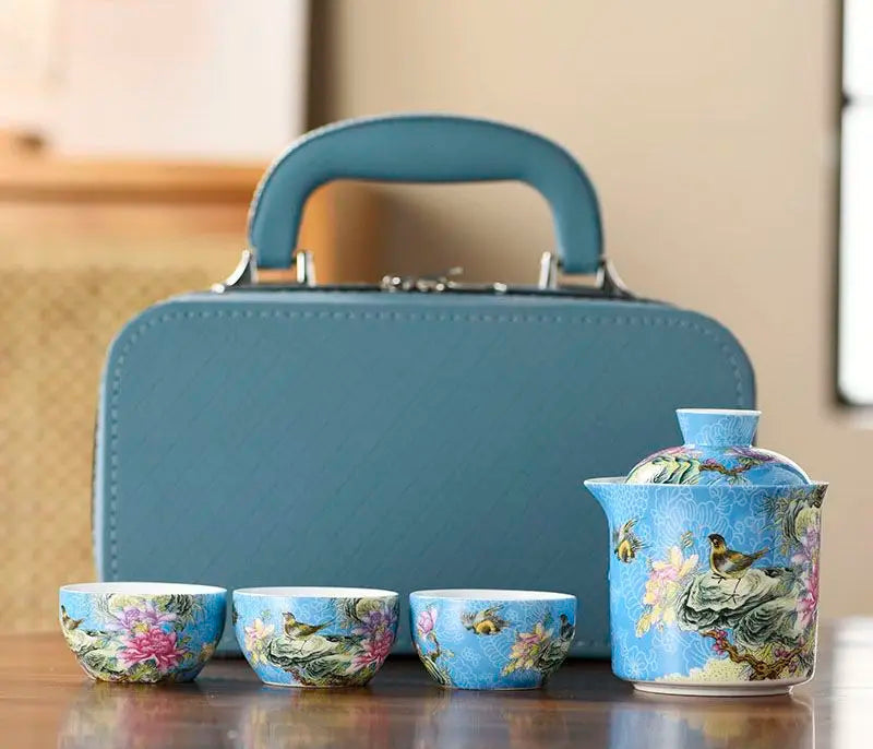 Kiyo Portable Travel Tea Set with Carry Case – Tea Set for Camping & Tea Ceremony