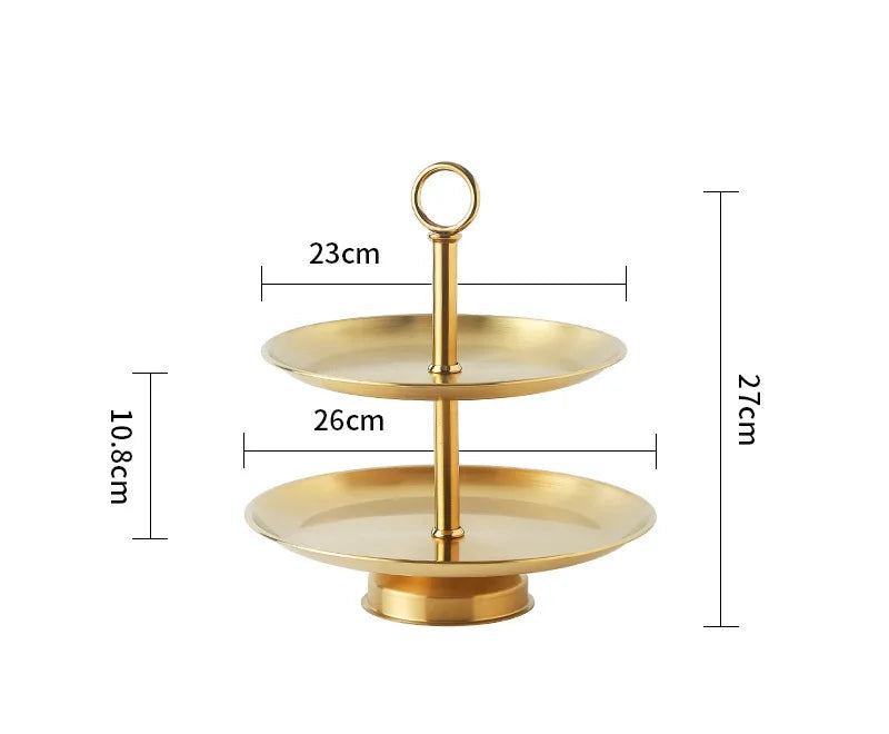 Stainless Steel 2/3 Tier Serving Stand – Gold & Silver Tiered Cake Stand for Afternoon Tea, Weddings & Parties, Fruits, Snacks