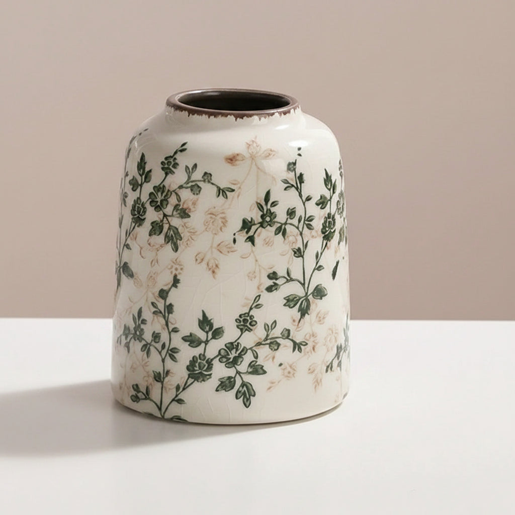 Floral Ceramic Vase – Decorative Flower Vases for Living Room, Dining Table & Home Décor Modern Minimalist Vase Set