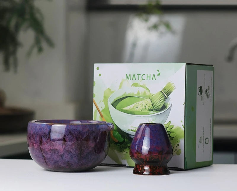 Sahori Japanese-Style Matcha Tea Set – 2, 5 or 7 Piece Matcha Bowl and Bamboo Whisk Set