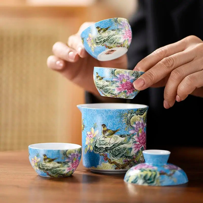 Kiyo Portable Travel Tea Set with Carry Case – Tea Set for Camping & Tea Ceremony