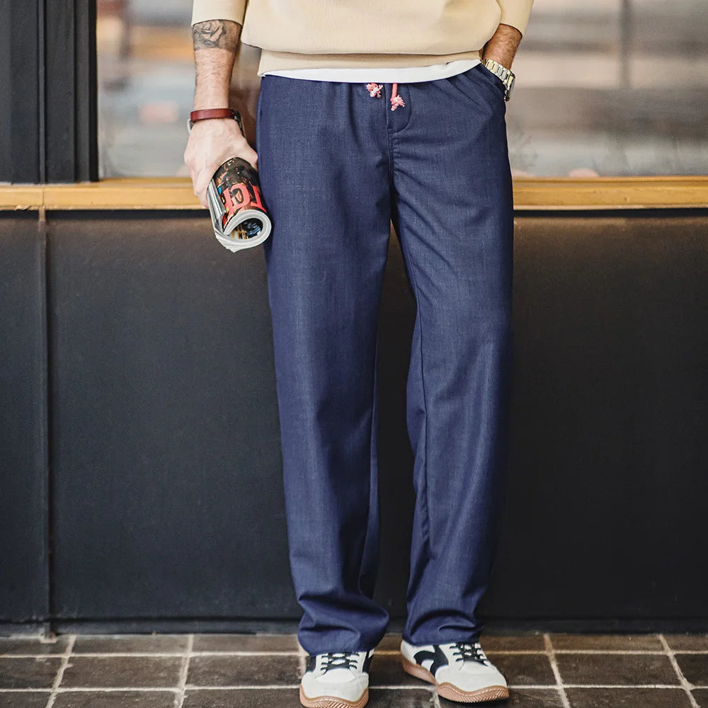 Radford Straight Leg Trousers – Loose Fit Everyday Drawstring Waist Trousers with Smart Casual Finish