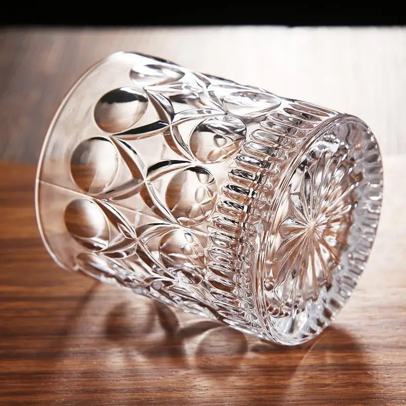 Cut Crystal Whisky Glasses – Set of 2 Vintage Tumbler Glasses for Whisky, Bourbon & Scotch