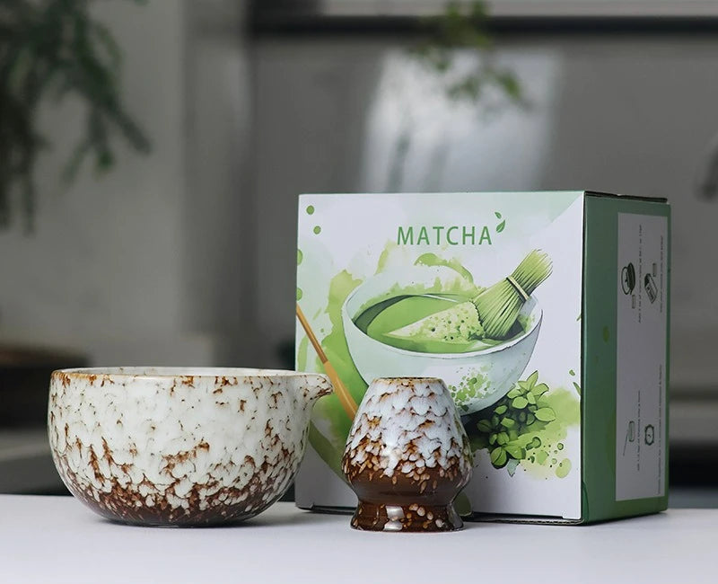 Sahori Japanese-Style Matcha Tea Set – 2, 5 or 7 Piece Matcha Bowl and Bamboo Whisk Set