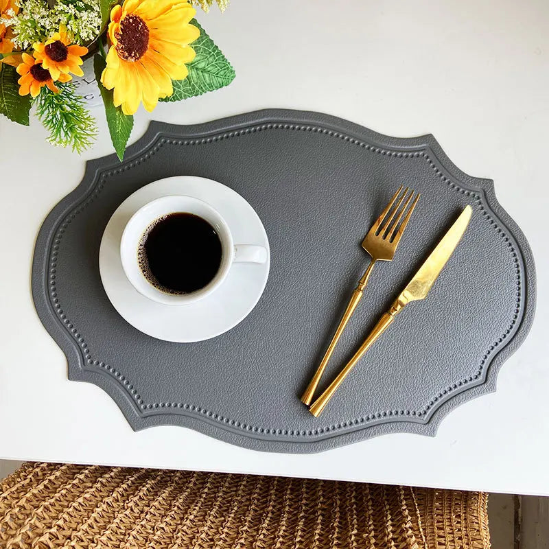 Luxury Faux Leather Table Mats – Set Of 1/4/6 Elegant Cutout Placemats for Dining Table Settings