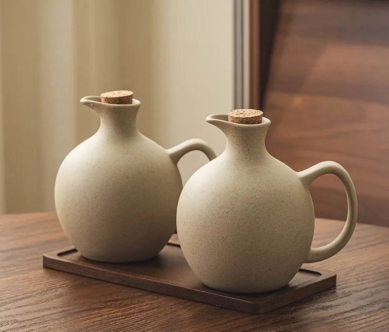 Mareno Ceramic Olive Oil & Vinegar Bottle Collection – Rustic Kitchen Storage