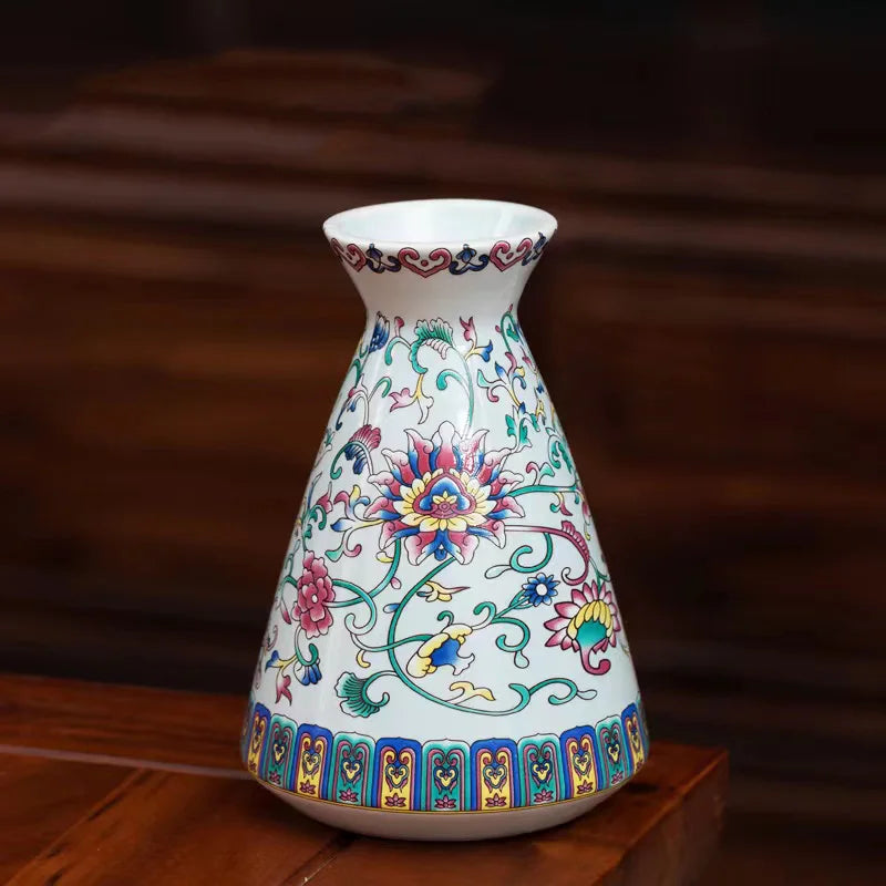 Seravelle Floral Ceramic Vase – Decorative Flower Vase for Living Room, Table Centrepiece & Home Décor (Red, Blue, Light Blue , Ivory & Yellow)
