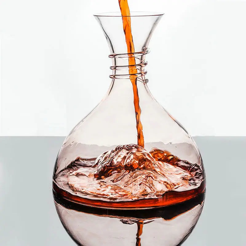 Crystal Glass Wine Decanter with Wooden Stopper – Elegant Carafe for Red & White Wine