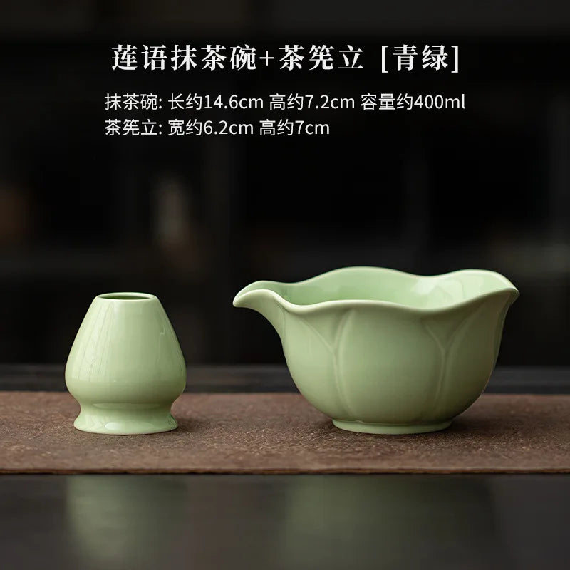 Hasu Lotus Matcha Tea Set – Japanese-Style Lotus Matcha Bowl Set with Traditional Matcha Accessories