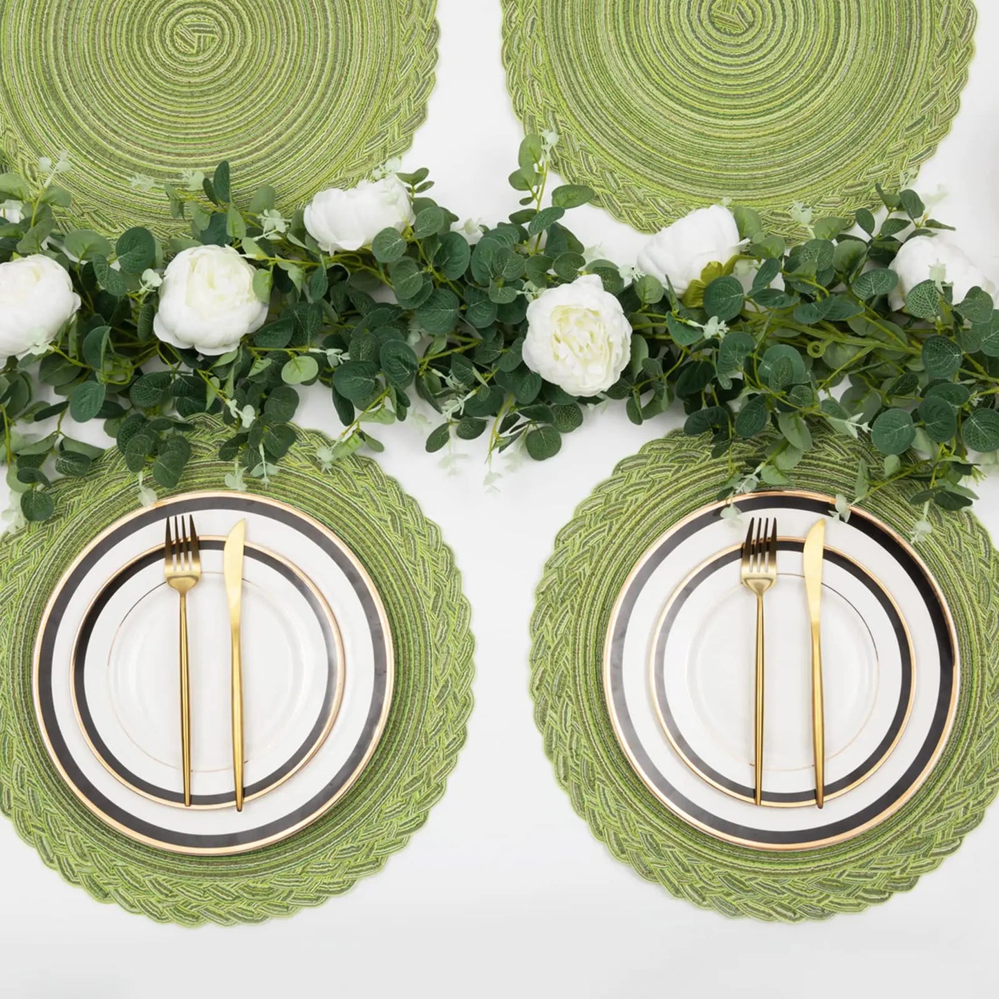 Round Woven Placemats Set of 4 – Dining Table Mats, Heat Resistant Table Placemats Kitchen Tableware