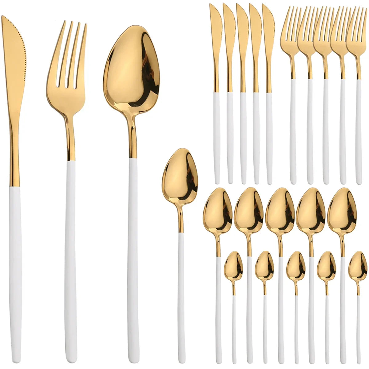 Valmere Cutlery Set – 24 Piece Stainless Steel Tableware Set with Knife, Fork, Spoon and Teaspoons