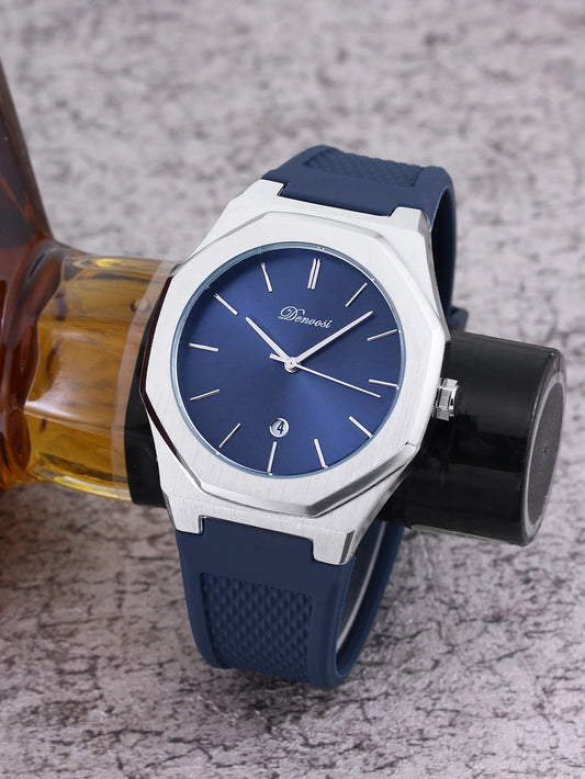 Men's Silicone Strap Watch With Date Display