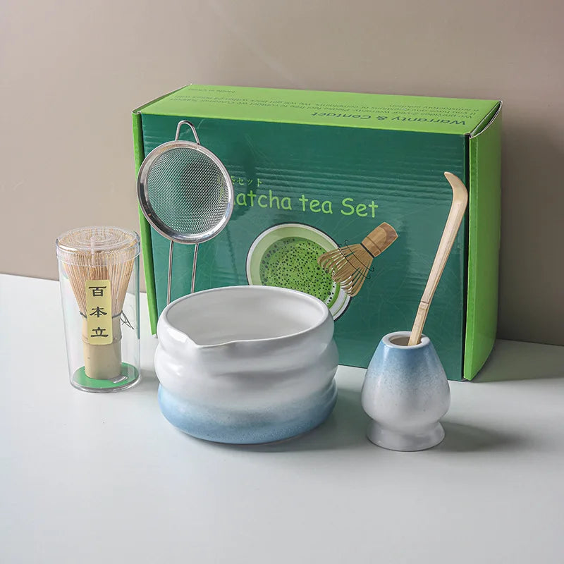 Traditional Matcha Tea Set – Japanese Ceremony Kit with Whisk, Bowl & Accessories | Available in Multiple Colours & Set Sizes
