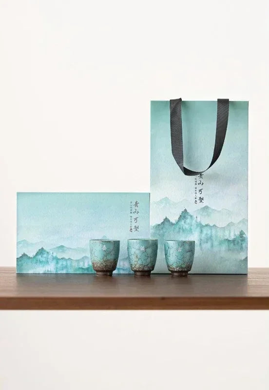 Aoi Ceramic Espresso & Herbal Tea Cup Set – Small Coffee Cups for Espresso, Herbal Tea & Coffee, 2-Piece or 3-Piece Set