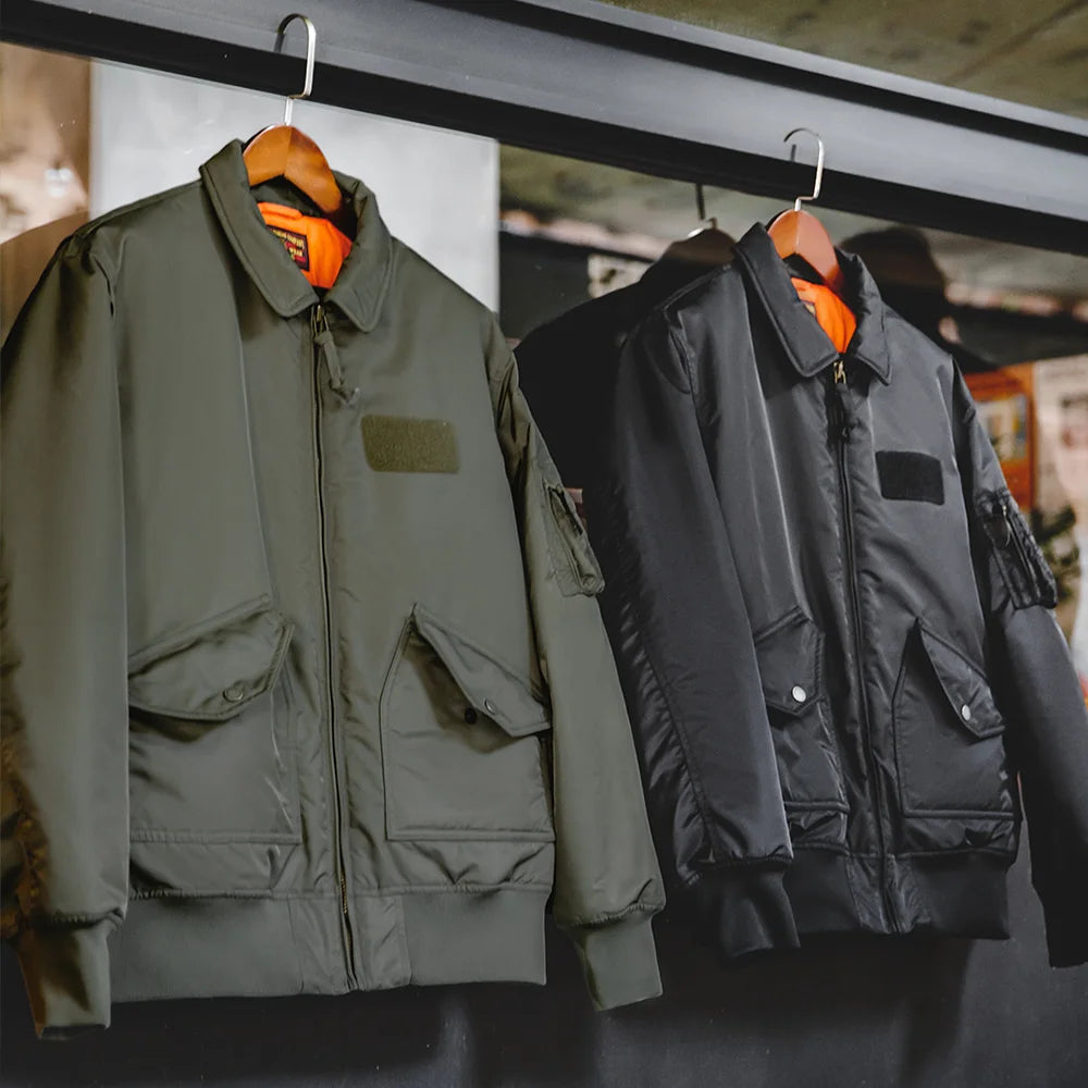 Brackenridge Men’s CWU-45P Bomber Jacket – Military Flight Jacket with Padded Lining, Utility Sleeve Pocket and Zip Front