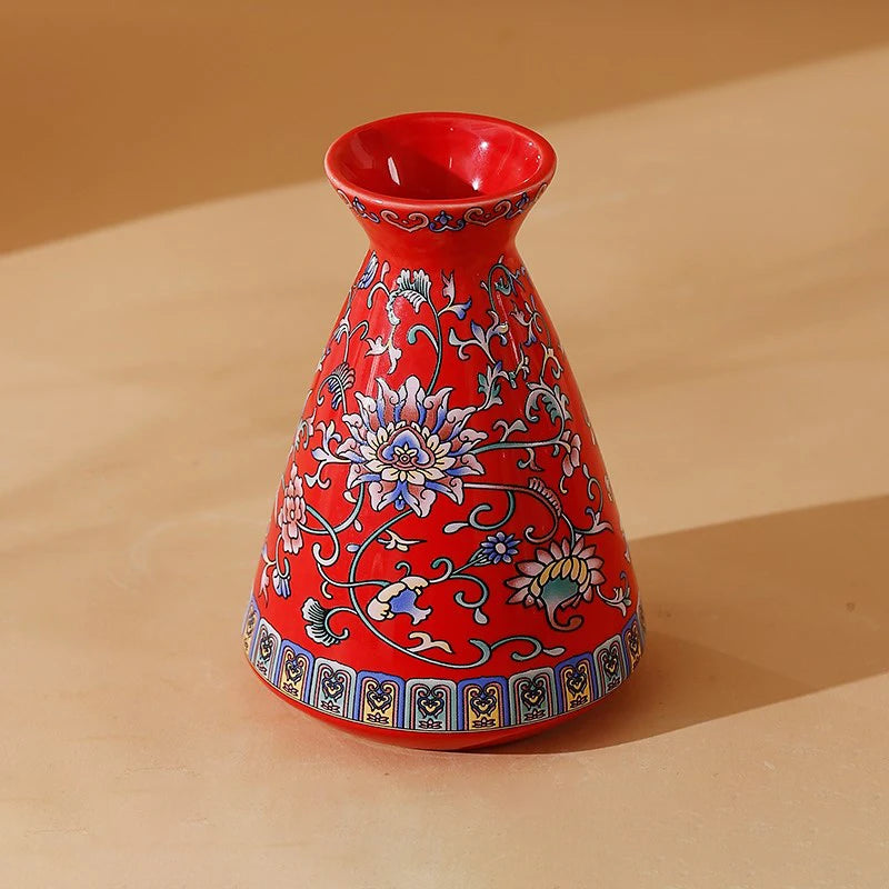 Seravelle Floral Ceramic Vase – Decorative Flower Vase for Living Room, Table Centrepiece & Home Décor (Red, Blue, Light Blue , Ivory & Yellow)