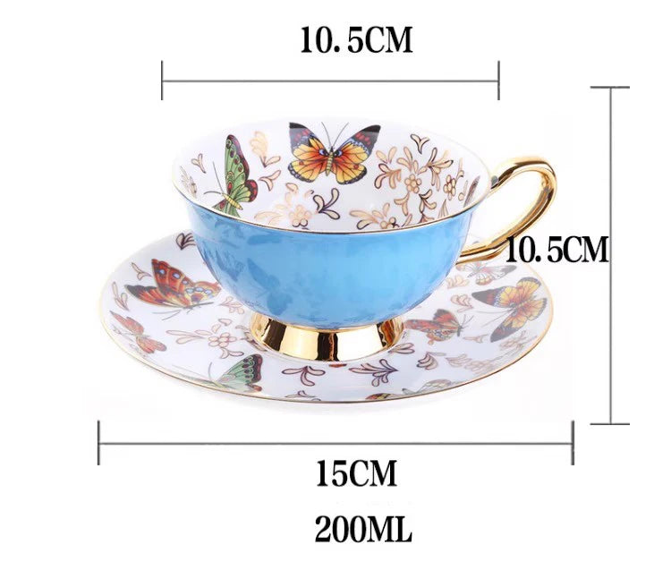 Papillon Tea Cup & Saucer Set – Butterfly Tea & Coffee Cup