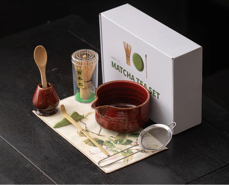 Kiyora 8 Piece Japanese Matcha Tea Set – Traditional Matcha Gift Set with Bowl, Bamboo Whisk and Accessories