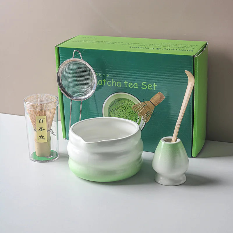 Traditional Matcha Tea Set – Japanese Ceremony Kit with Whisk, Bowl & Accessories | Available in Multiple Colours & Set Sizes