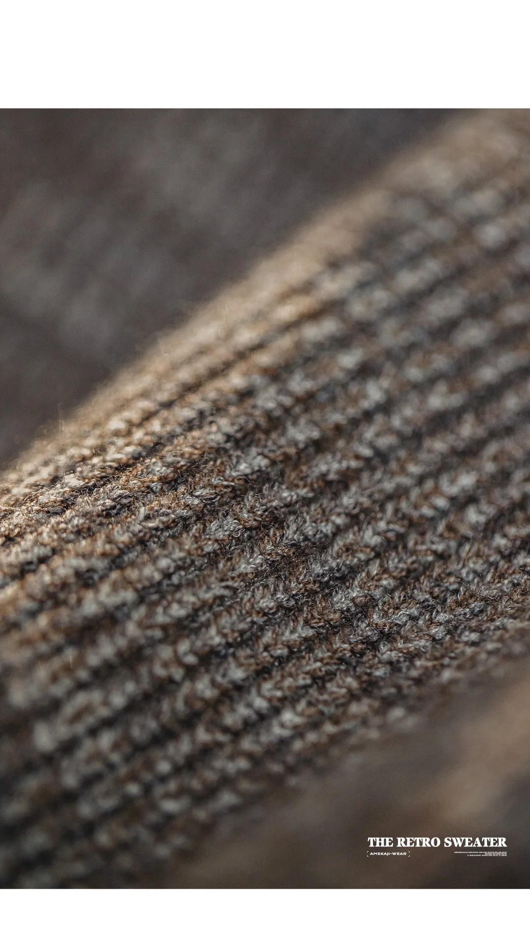 Caelen Knitted Long Sleeve Collared Sweater – Ribbed Textured Knit Jumper in Coffee Brown