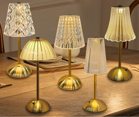 Aurora Crystal Touch LED Table Lamp – Gold Dimmable Bedside & Dining Lamp with 3 Light Settings