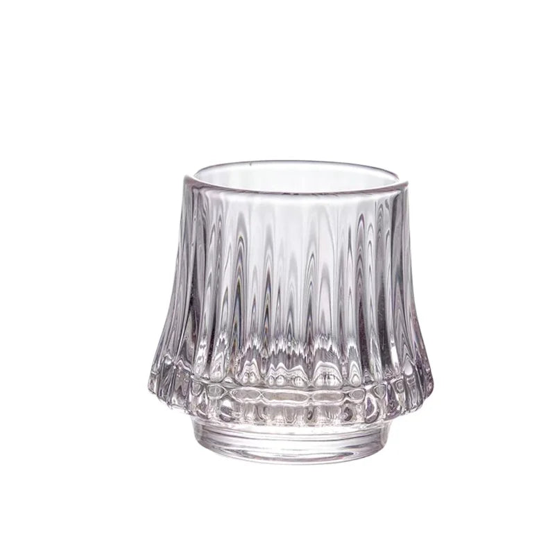 Contour Glass Tumbler Collection – Heat-Resistant Ribbed Drinking Glass for Tea, Coffee, Whisky & Beer