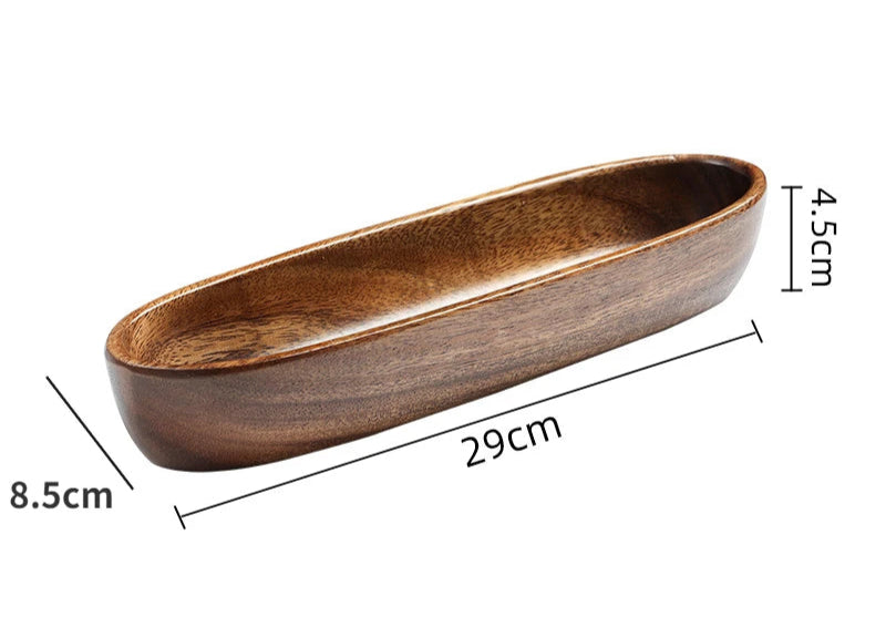 Natural Wooden Serving Trays – Solid Wood Snack, Tea & Breakfast Platters in Multiple Shapes & Sizes