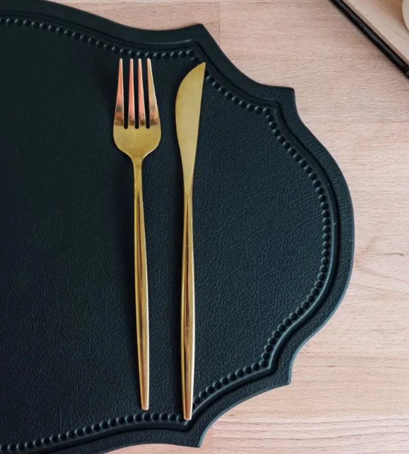 Luxury Faux Leather Table Mats – Set Of 1/4/6 Elegant Cutout Placemats for Dining Table Settings