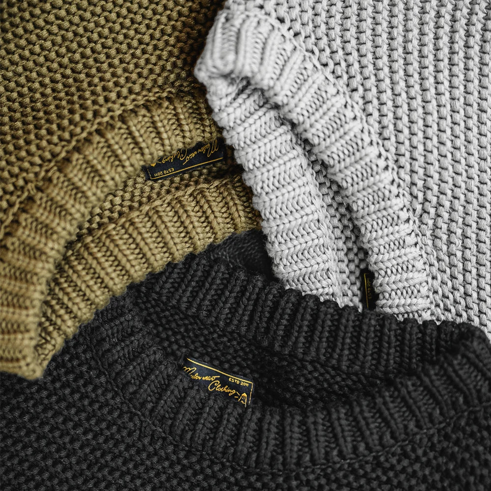 Relaxed Textured Knit Crew Neck Jumper – Oversized Fit Ribbed Hem Men’s Pullover