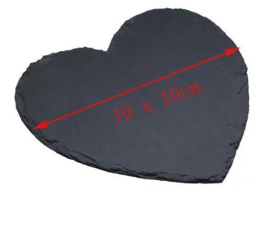 Heart Shaped Black Slate Plate – Natural Stone Cheese Board, Sushi Serving Platter, Cake & Pizza Tray for Weddings, Parties & Home Dining