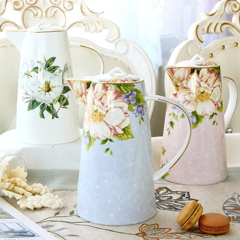 English Garden Ceramic Tea Set Collection – Afternoon Tea Cups, Saucers, Mugs & Teapots with Floral Design