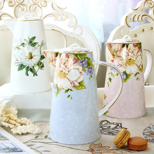 English Garden Ceramic Tea Set Collection – Afternoon Tea Cups, Saucers, Mugs & Teapots with Floral Design