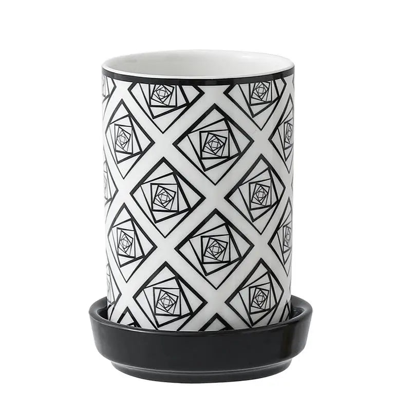 Elements Ceramic Utensil Holder – Kitchen Cutlery Caddy with Drain Base, Chopstick Holder, Countertop Storage Pot