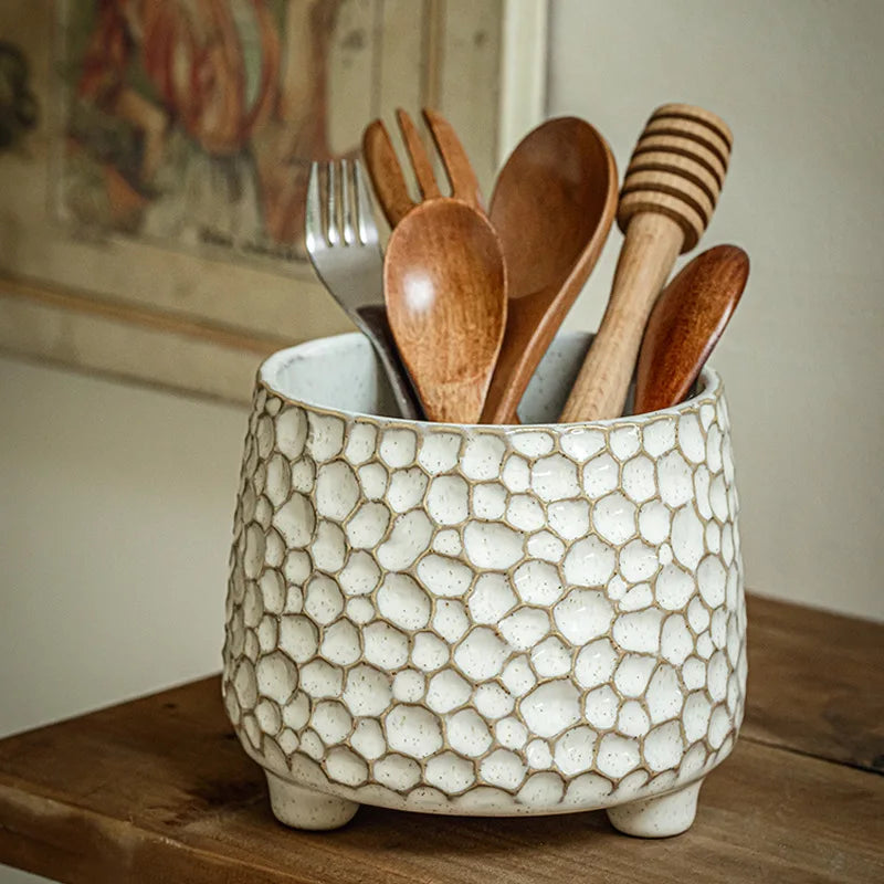 Terra Ceramic Utensil Holder – Kitchen Storage Jar