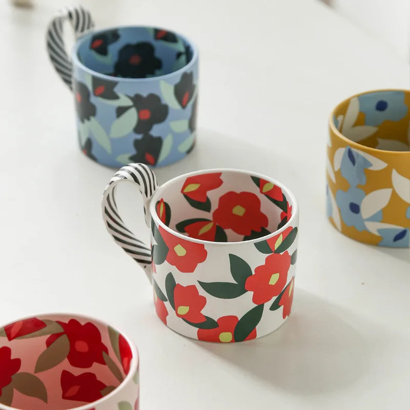 Floral Ceramic Mug – Large Coffee, Tea & Breakfast Mug