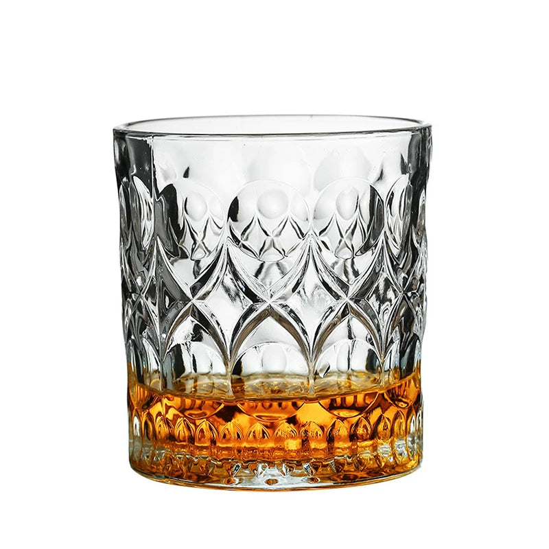 Cut Crystal Whisky Glasses – Set of 2 Vintage Tumbler Glasses for Whisky, Bourbon & Scotch