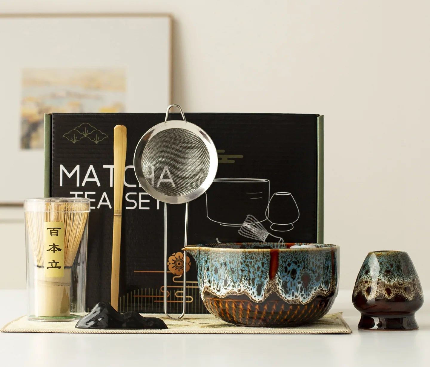 Aemori Japanese-Style Matcha Tea Set – 5 or 7 Piece Matcha Gift Set with Bamboo Whisk, Bowl and Accessories