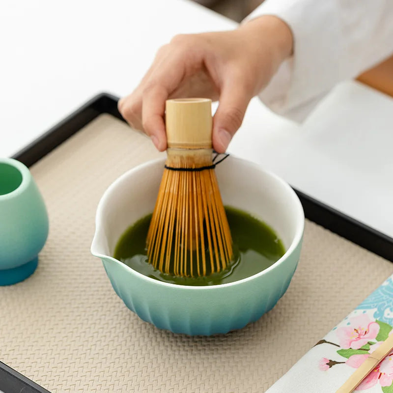 Zen Matcha Gift Set – 6-Piece Japanese Matcha Tea Making Kit with Ceramic Bowl, Whisk, Scoop & Sifter