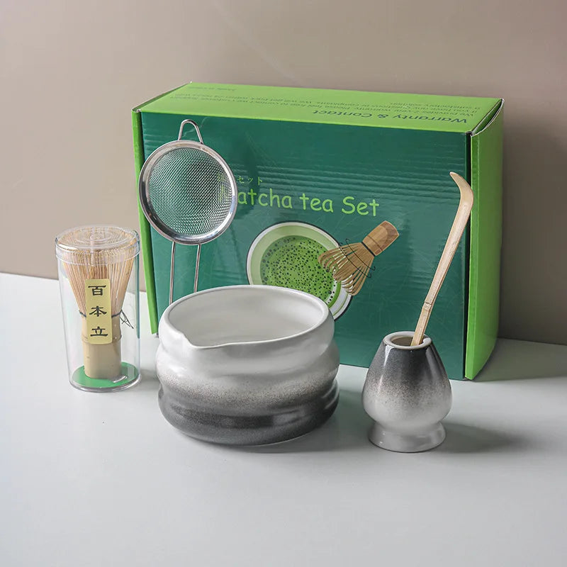 Traditional Matcha Tea Set – Japanese Ceremony Kit with Whisk, Bowl & Accessories | Available in Multiple Colours & Set Sizes
