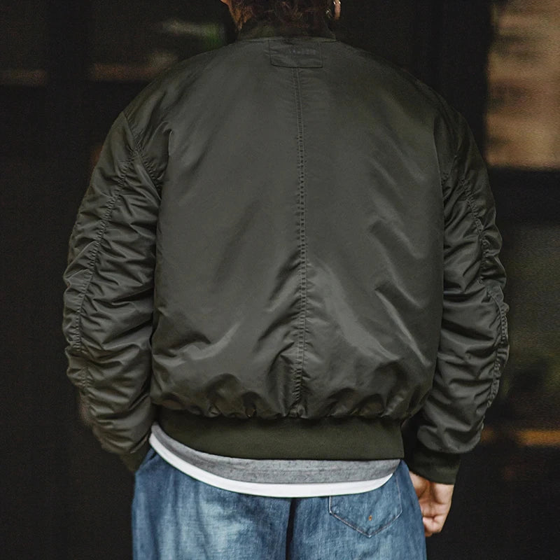 Kenswick Men’s MA1 Bomber Jacket – Classic Military Flight Jacket with Utility Pockets, Zip Front and Ribbed Trim