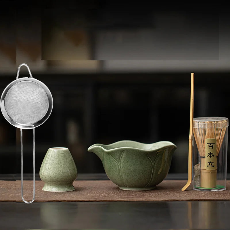 Hasu Lotus Matcha Tea Set – Japanese-Style Lotus Matcha Bowl Set with Traditional Matcha Accessories