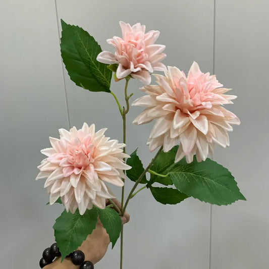 Marlowe Faux Dahlia Stem – Large Dahlia Flower Branch with Multi-Head Blooms for Vase Arrangements and Home Décor