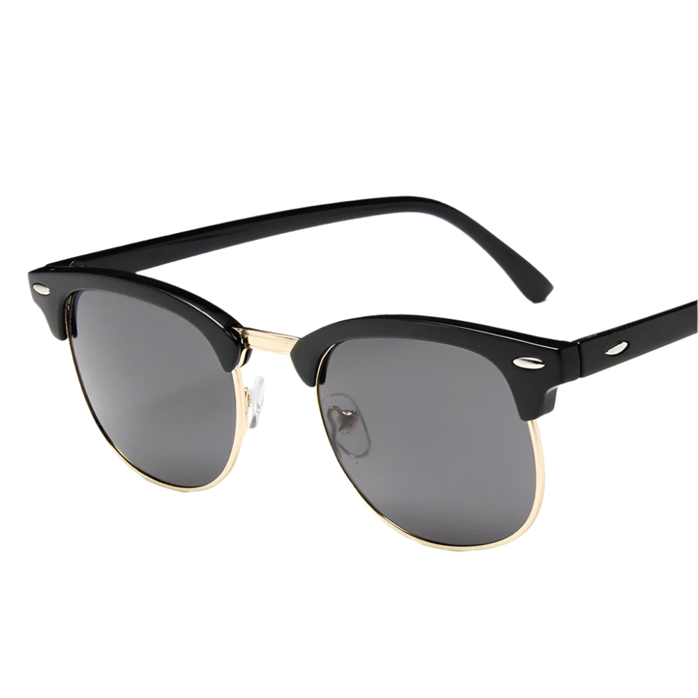Cruz Retro Clubmaster Sunglasses – Classic Black Frame with UV Lenses